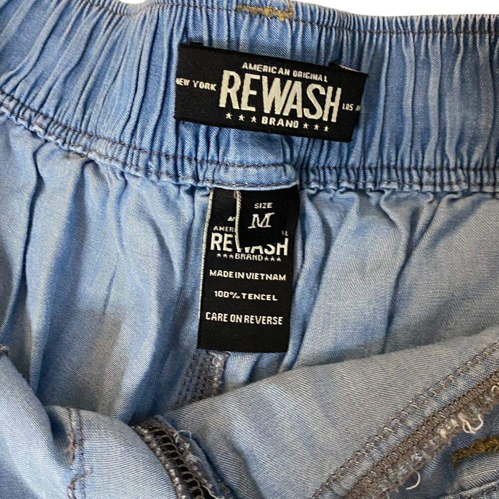 NWT Rewash Patch Pocket Wide Leg Effortless Denim Super High Rise Size Medium - Picture 5 of 12